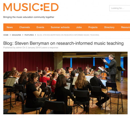 Guest blog for Music Education UK (January 2019)